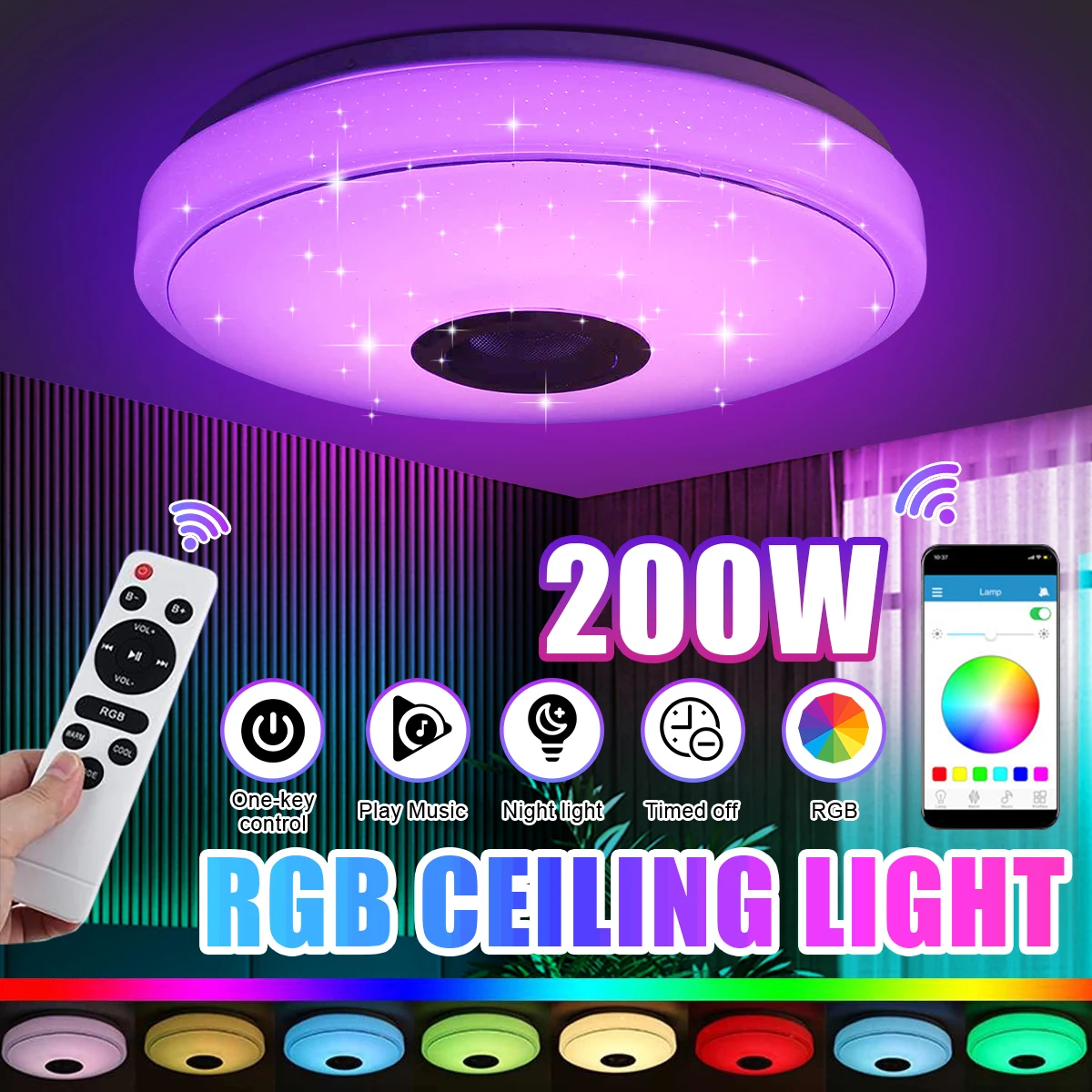 

Highsam умный потолочный светильник 200 Вт RGB