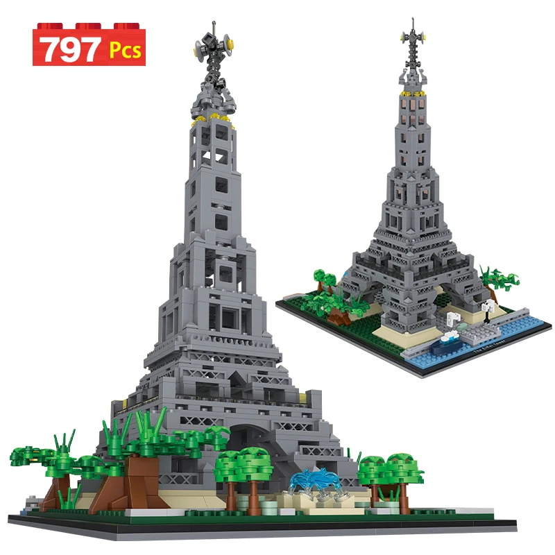 

797PCS Mini City World Famous Architecture Eiffel Tower Building Blocks MOC View Bricks Assembly Bricks Toys for Children Gift