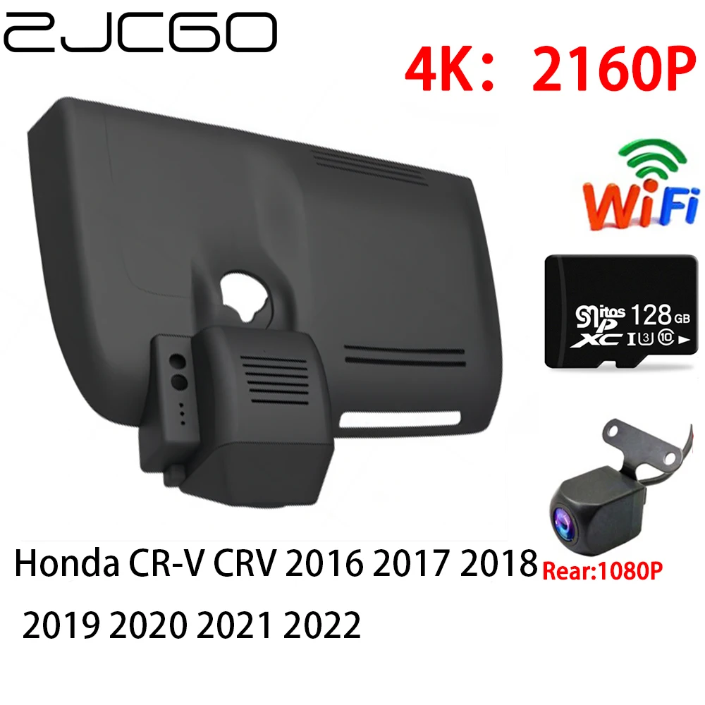 ZJCGO 2K 4K Car DVR Dash Cam Wifi Front Rear Camera 2 Lens 24h parking for Honda CR-V CRV 2016 2017 2018 2019 2020 2021 2022