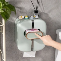 tissue box light luxury bathroom face towel storage box wall mounted punch free toilet tissue roll paper rack