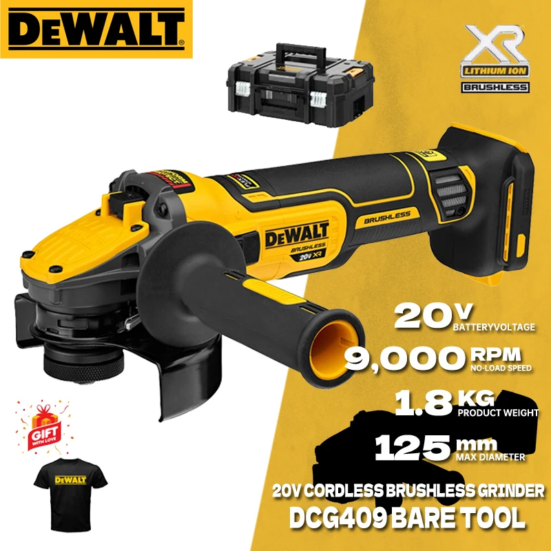 DEWALT DCG409 Cordless Angle Grinder 20V Brushless Motor Cut