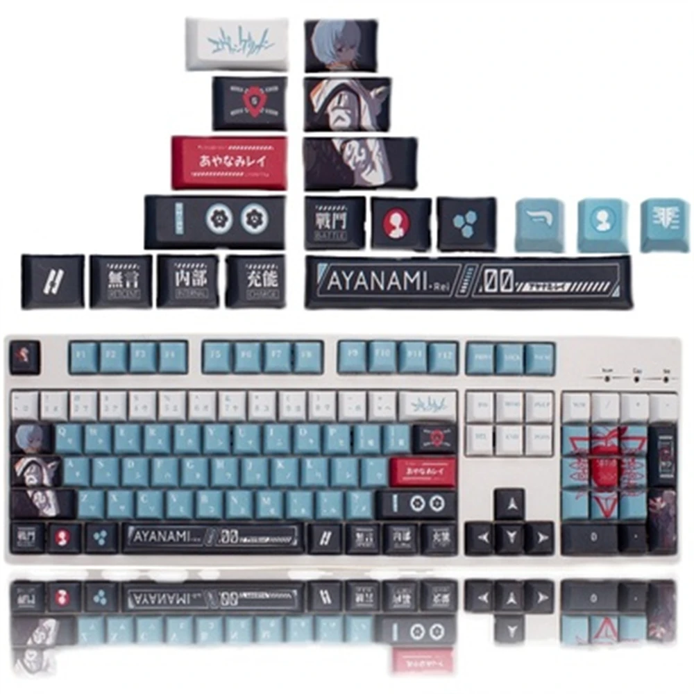 138 Tasten Anime EVA Ayanami Keycap PBT Sublimation Kirsche Profil Mechanische Tastatur Keycap Für GK61 64 68 84 87 96 104 108 images - 6