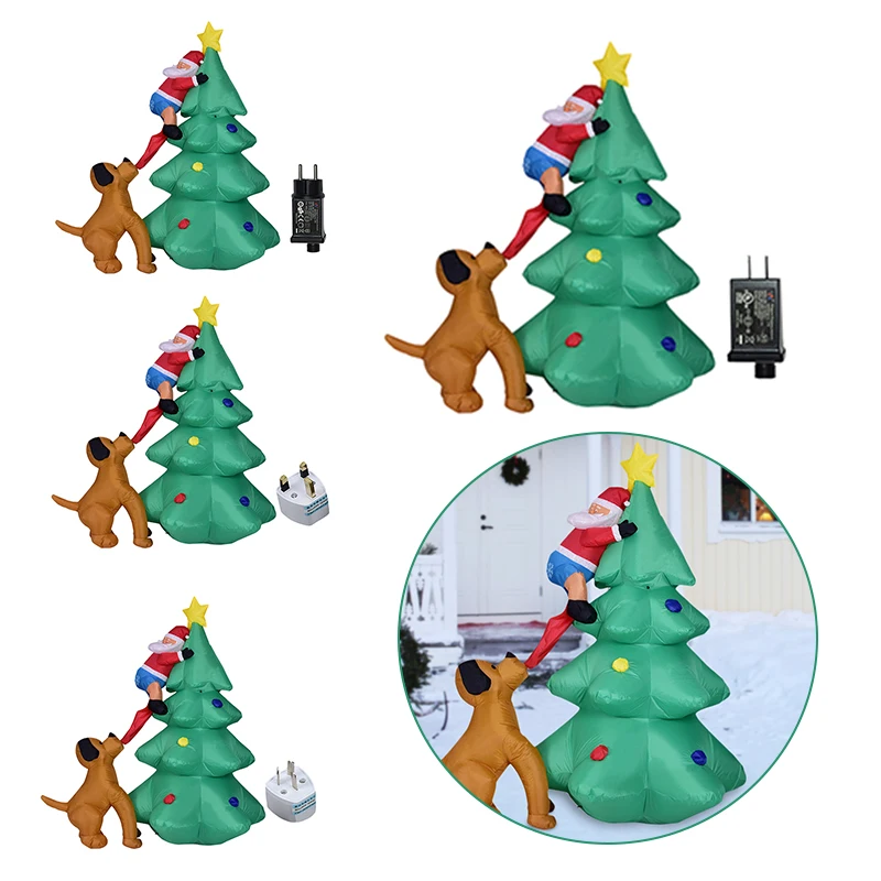 

1.8m Inflatable Dog Bite Christmas Tree High Brightness LED Light Inflatable Old Man Climbing Tree Outdoor Grden Yard Xmas Decor