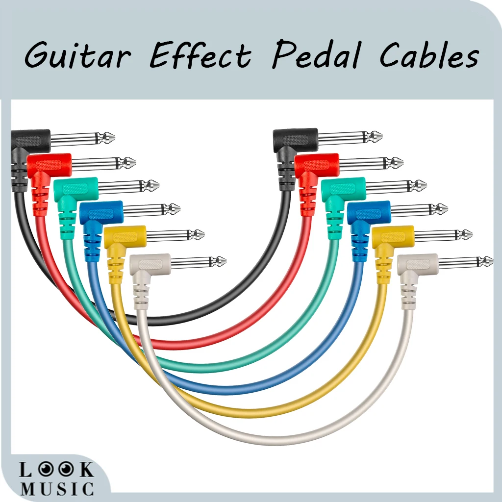 

6 шт./компл. Разноцветные Пластиковые Соединительные кабели для гитары под углом для педалей для электрогитары