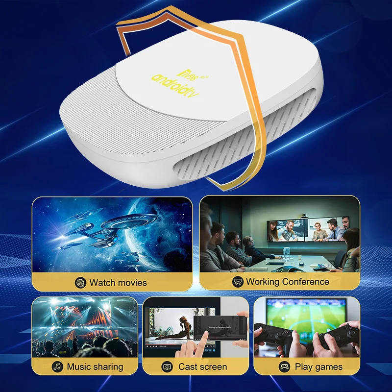 Фото ТВ-приставка TV98 ATV MAX Smart TV Box с процессором Allwinner H313, 2 ГБ оперативной памяти, 16 ГБ встроенной памяти, Android 14, поддержкой 8K HDR, двухдиапазонным Wi-Fi 2.4G и 5G, Bluetooth 5.0 и голосовым пультом дистанционного управления. №3