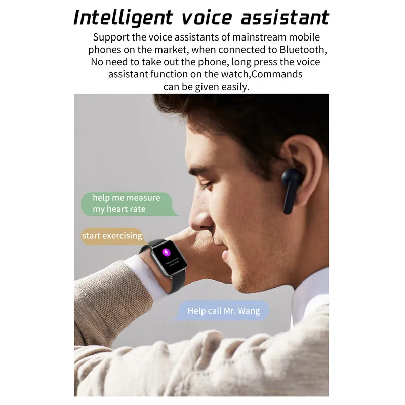 New L21 Smart Watch Bluetooth Call Smart Voice Music Play IP67 Waterproof APP Dial Download Heart Rate Blood Pressure tracker