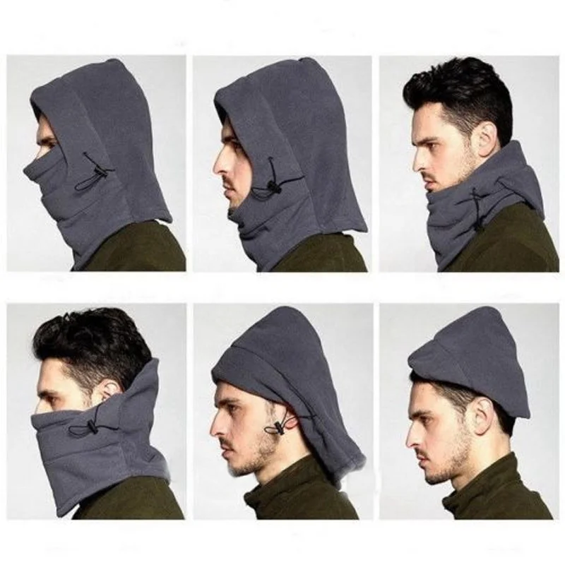 

2022 New Fashion Warm Cap Winter Men Women Hats Waterproof Thermal Fleece Balaclava Hat Hooded Neck Warmer Hiking Scarves