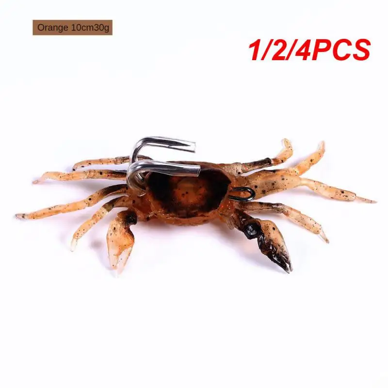 

1/2/4PCS Simulation Crab Soft Bait With Hook 10cm 30g Anti Corrosion Vivid Fake Bait For Octopus Bait Saltwater Sea Fishing