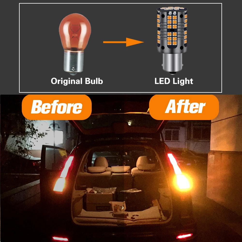 2pcs LED Turn Signal Light Lamp PY21W BAU15S For Kia Ceed Cerato Koup 3 Niro Opirus Proceed Stinger Stonic Venga XCeed - купить по