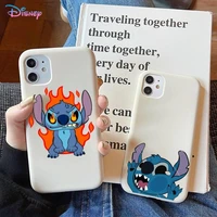 disney funny cute stitch phone case for iphone 11 12 13 mini pro xs max 8 7 6 6s plus x xr solid candy color case