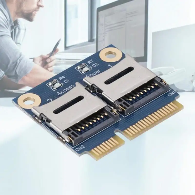 

Мини-адаптер PCI-E к 2MicroSD, переходная карта PCI-Express к двойному TF-ноутбуку, SSD кардридер, конвертер, расширитель карты