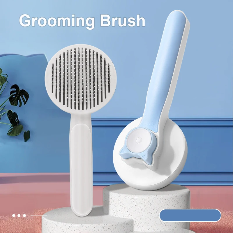 

Pet Dog Cat Massage Comb Hair Removal Grooming Brush 10mm Stainless Steel Needle Beauty Cleaning Tool Puppy Kitten Pets Supplies