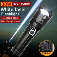 1500 meters long throw led flashlight usb c rechargeable searching spotlights 1000000 high lumens white led tactical flashlights