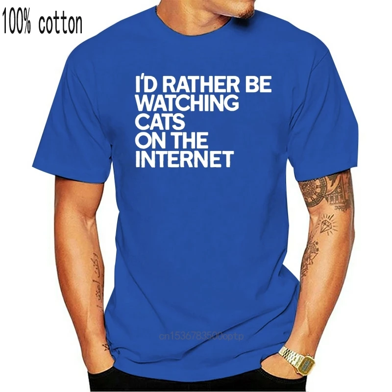 Мужская одежда Id Скорее быть за кошками Футболка Интернет вирусный клип котенок