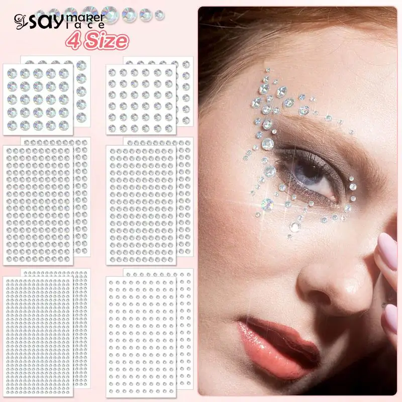 

Стразы для волос AB, самоклеящиеся, 1 лист