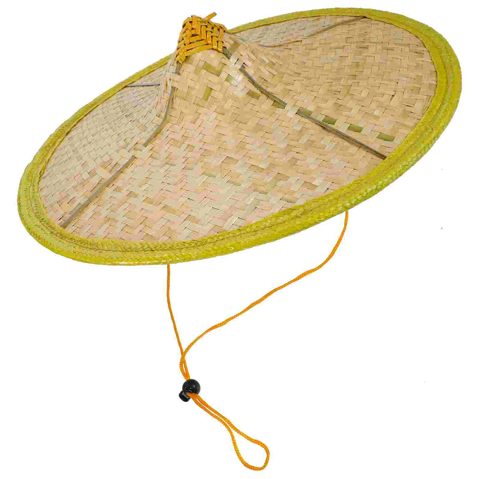 

Bamboo Hat Anti-rain Asian Hats Summer Cap Performance Props Cone Proof Straw Weaving Traditional Caps Child Chinese