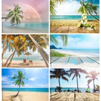 tropical sea beach palms tree photography background natural scenic photo backdrops photocall photo studio 211227 hhb 12