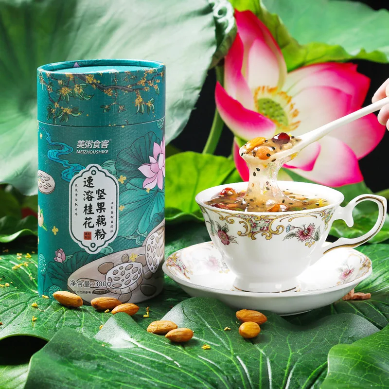 

China Seed Granules Osmanthus Nuts Canned Lotus Root Starch Soup 300g/can beauty and beauty No Teapot