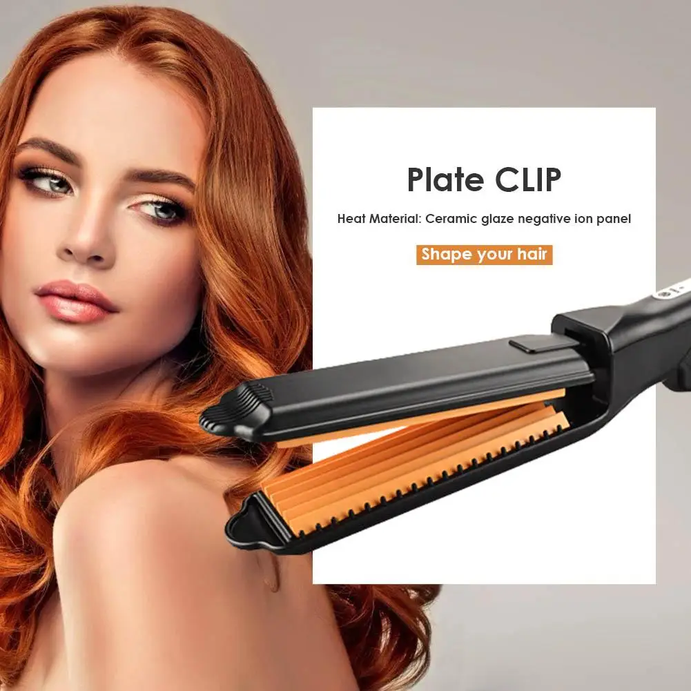 

Portable Ceramic Hair Straightener Practical Scissor-type Labor-saving Handle Curler Electric Hair Corrugated Styling Iron