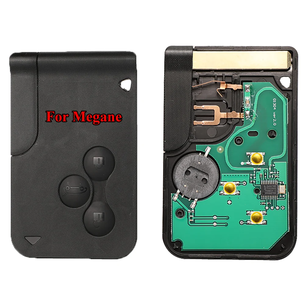 

Jingyuqin 5 шт., 3 кнопки, 433 МГц, ID46 PCF7947, чип и вставка, маленькое лезвие, удаленная смарт-ключ-карта для Renault Megane Scenic Grand