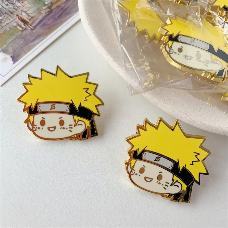 

Anime Characters Naruto Surrounding Golden Metal Two-dimensional Badge Bags Clothing Accessories Children's Toys CollectionGifts