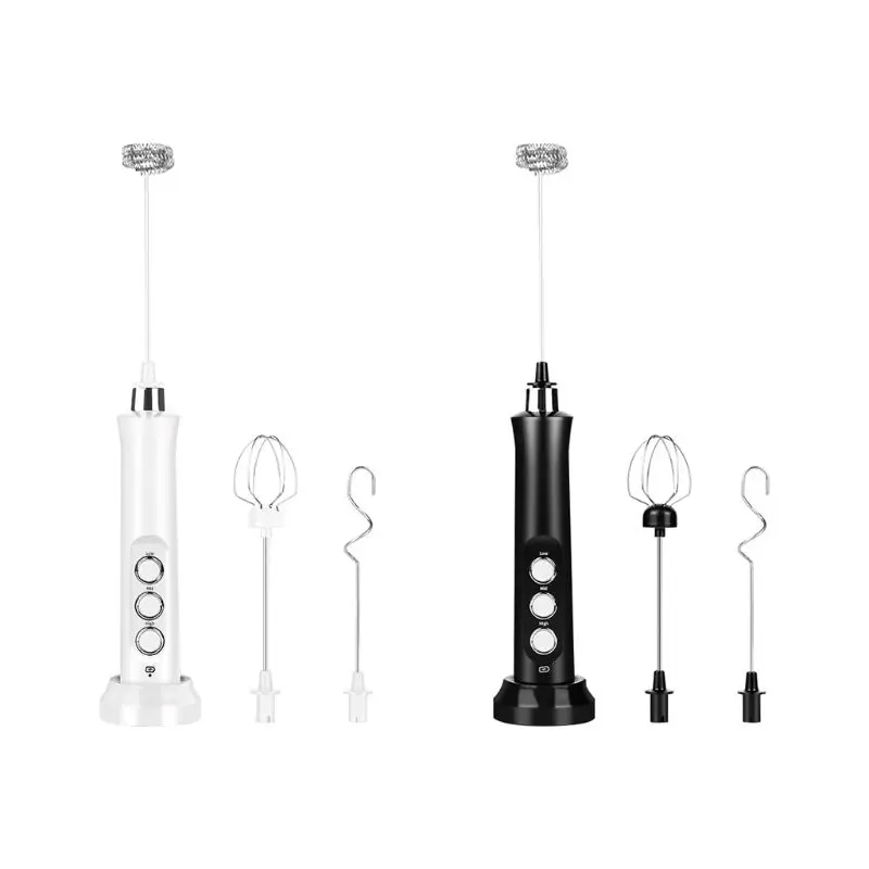 

D0AB Multifunction Kitchen Mini Electric Handle Egg Beater Tool Rotatable Whisk for Milk Drink Coffee Shake Frother Mixer