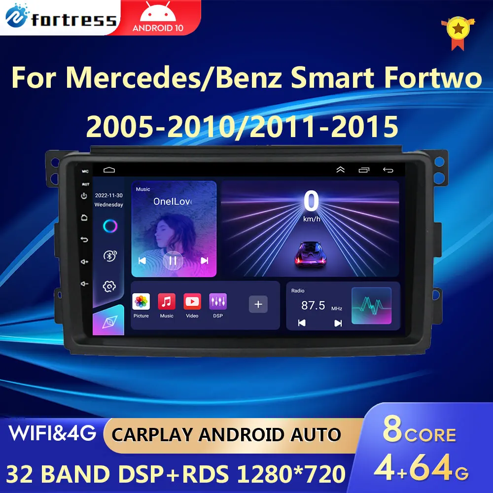 Car Dvd Multimedia Player For Mercedes/benz Smart Fortwo 2011 2012 2013 2014 2015 Wifi Radio Stereo Gps