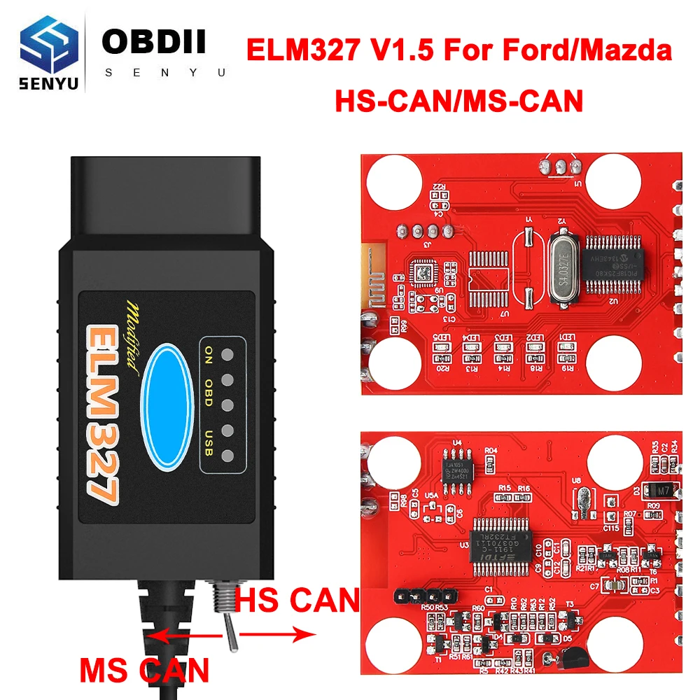 Сканер ELM327 V1.5 HS MS CAN Для Ford FORScan С PIC18F25K80 J2534 OBD2 Диагностический Инструмент USB