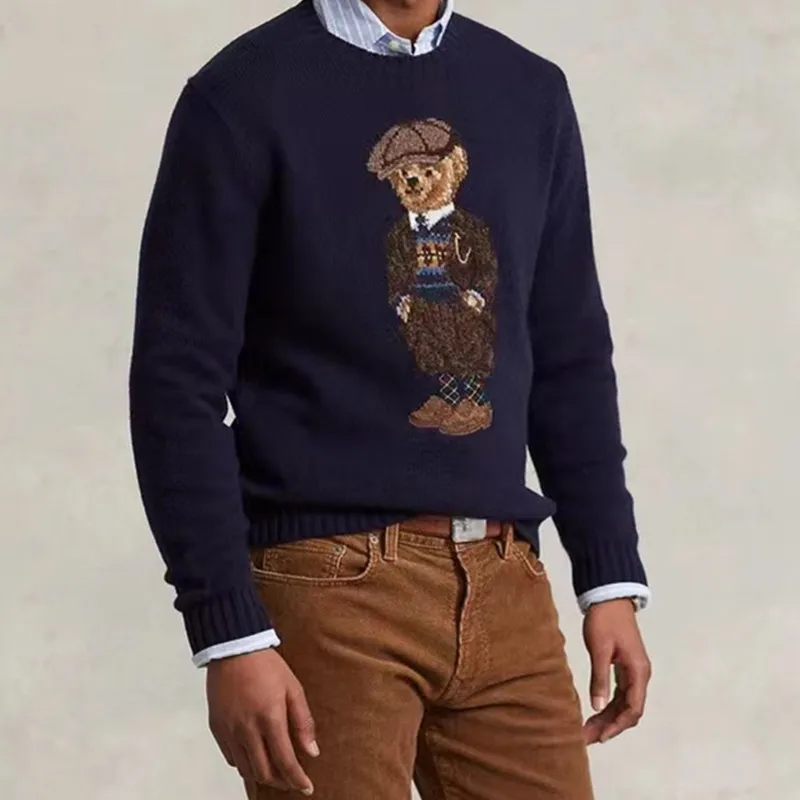 Men RL Bear Sweater Casual Winter Clothing Fashion Long Sleeve Knitted Pullover Women's Sweater 2022 New Wool Coat Streetwear