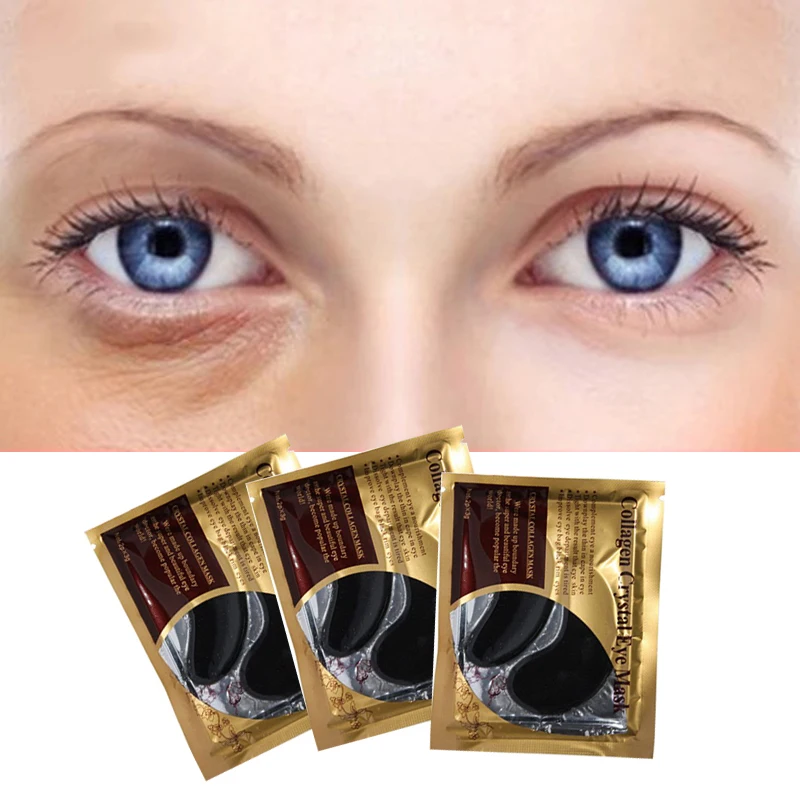 

10pcs=5pair Black Collagen Eye Mask Crystal Eyelid Patch Anti Wrinkle Moisture Under Eye Dark Circle Remover Eye Pad Face Masks