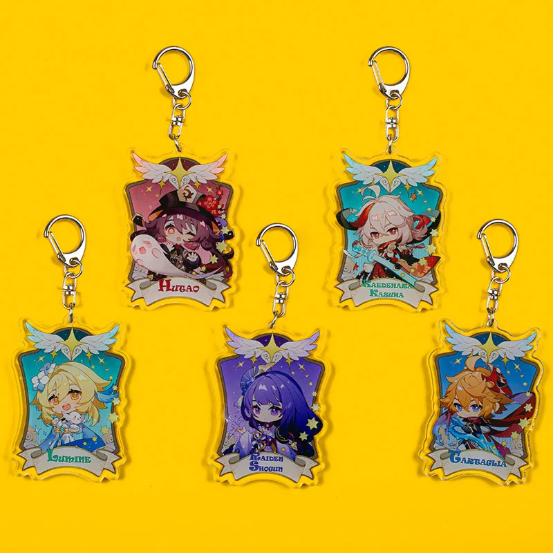 

Genshin Impact Keychain Cosplay Original Anime Xiao Venti Albedo Heizou Figure Arcylic Llaveros Jewelry Accessorie Free Shipping