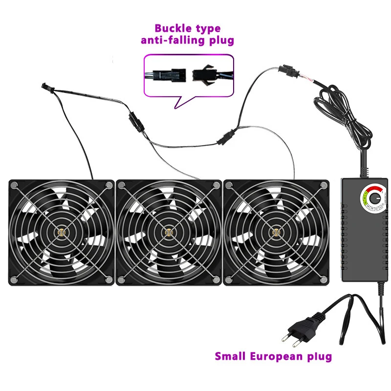

12038 High Speed Large Air Volume 100V 110V 220V Btc Mining Machine High Air Volume Mining Fan Server Case Cooling System Fan