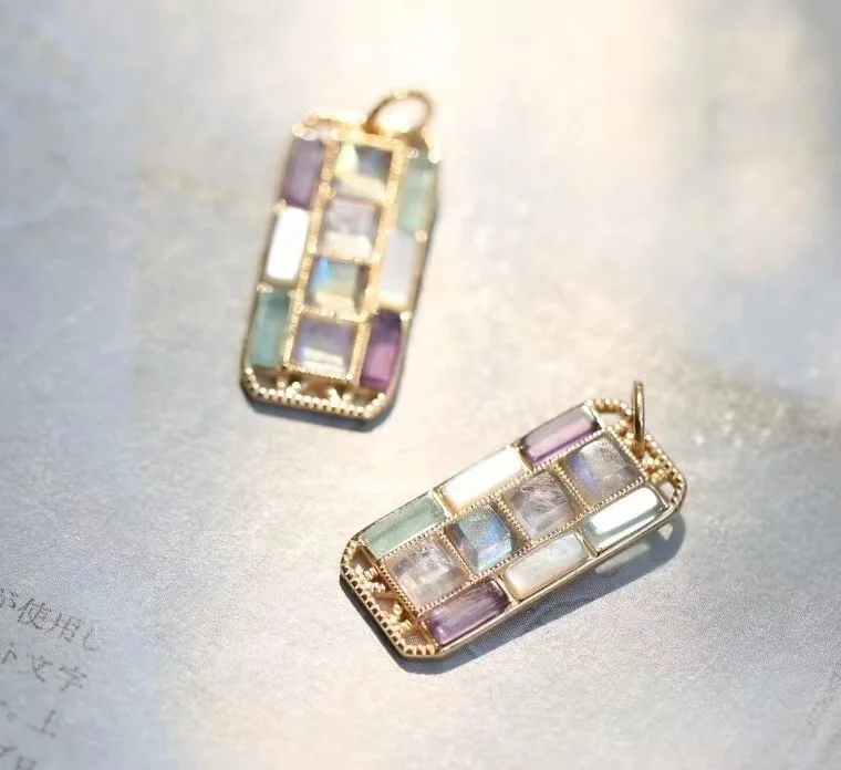 LAMOON натуральный лунный камень лабрадорит цветной драгоценный подвеска