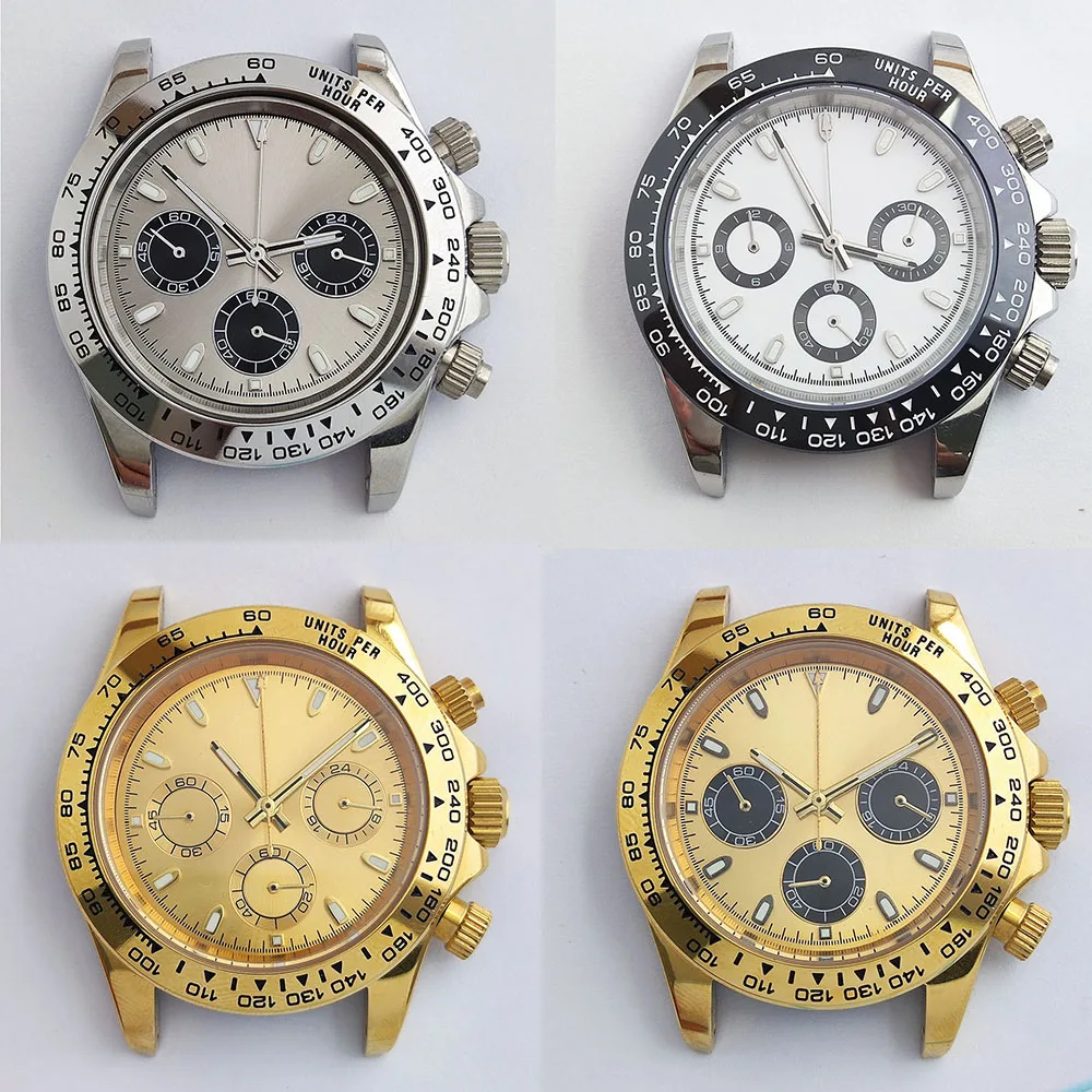 

Japan Chronograph VK63 Quartz Movement 39MM Stainless Steel Case Luminous Panda Dial Watch VK63 Dial Accessories