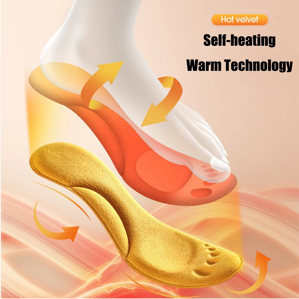 Self-heated Insoles for Shoes Man Women Foot Arch Support Orthopedic Insoles Memory Foam Winter Warm Deodorant Sports Shoes Pads