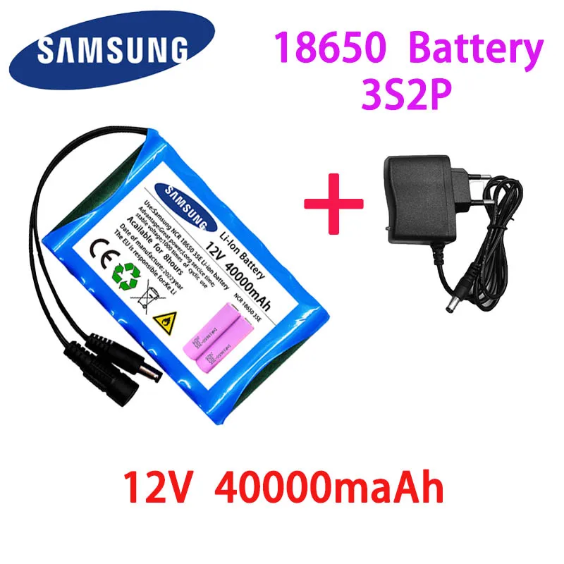 

NEW Portable Super 12V 40000mah Battery Rechargeable Lithium Ion DC 12.6v CCTV Cam Monitor + Charger