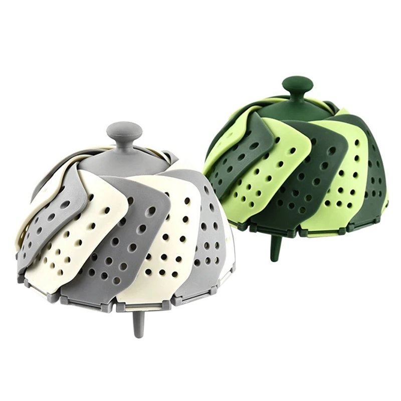 

Горячая кухонная посуда, Паровая корзина для продуктов, сетчатый силиконовый смеситель, пароварка, складная еда, овощи, пароварка, блюдо