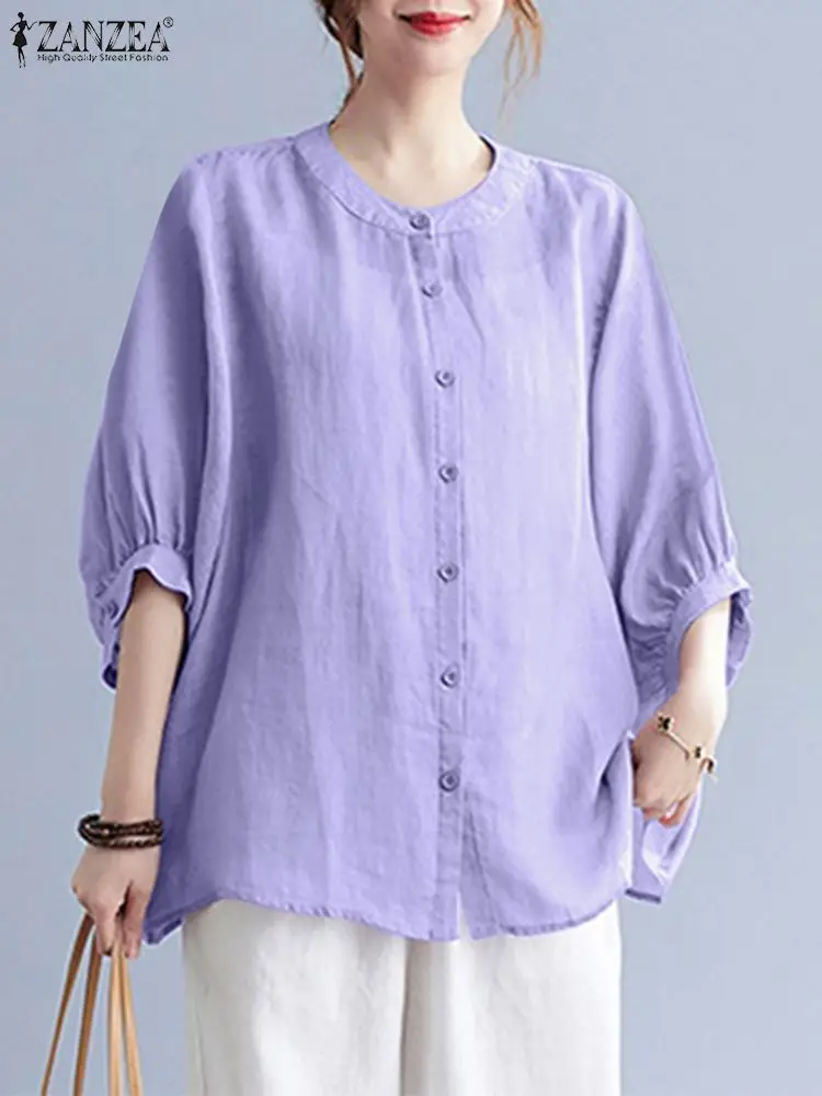 

Женская однотонная блузка с коротким рукавом и круглым вырезом