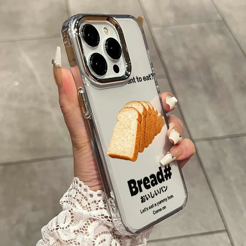 Фото Забавный чехол для телефона с дизайном тоста с маслом для iPhone 17 Air 16 15 14 Plus 13 12 11 Pro Max 16e, противоударный, прозрачный №2