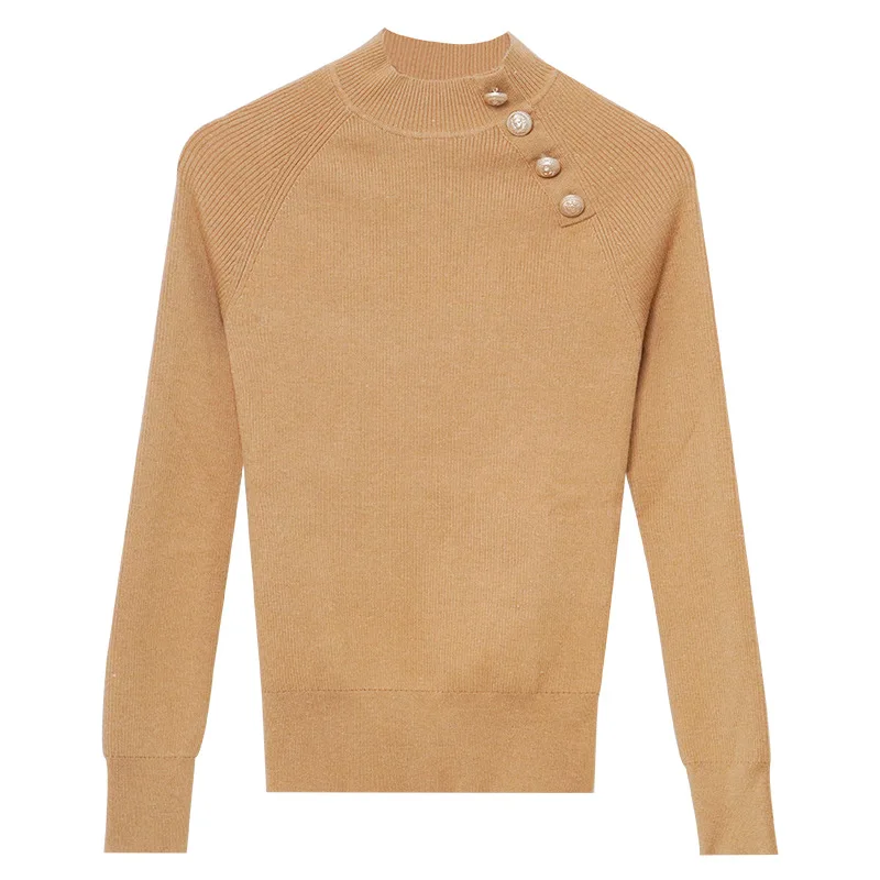 

2021 winter new women's knitted sweater women's fashion pullover sweater Black