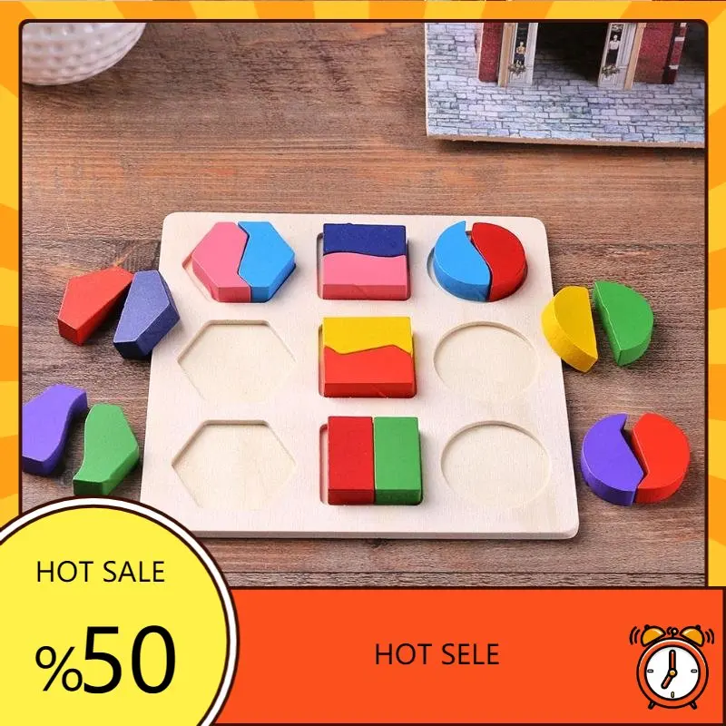 

Montessori Wooden Puzzle Geometric Shapes Sorting Bricks Math Game Preschool Children Learning Educational Toys For Baby Toddler