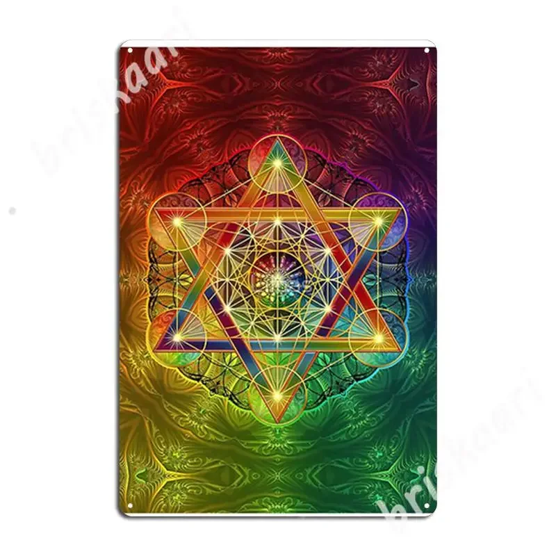 Куб Metatron с меркабой и цветком жизни металлические знаки для кинотеатра