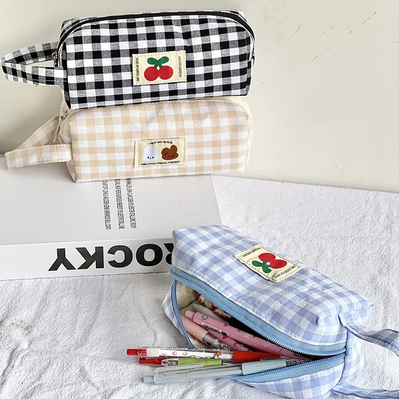 Case Large Capacity Cute Storage Bags Flora Cherry Bear Stationery Organizer School Supplies
