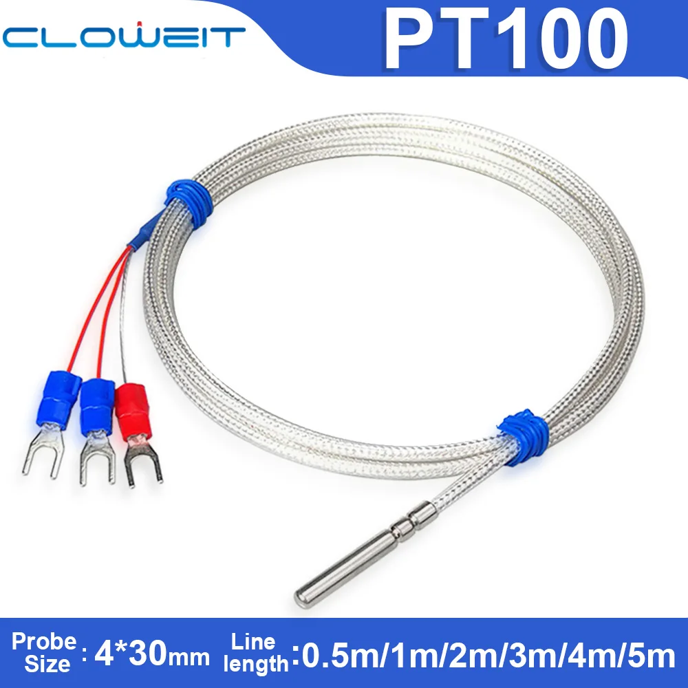 

Термодатчик PT100 Cloweit нержавеющая сталь 0,5/1/2/3/4/5 м