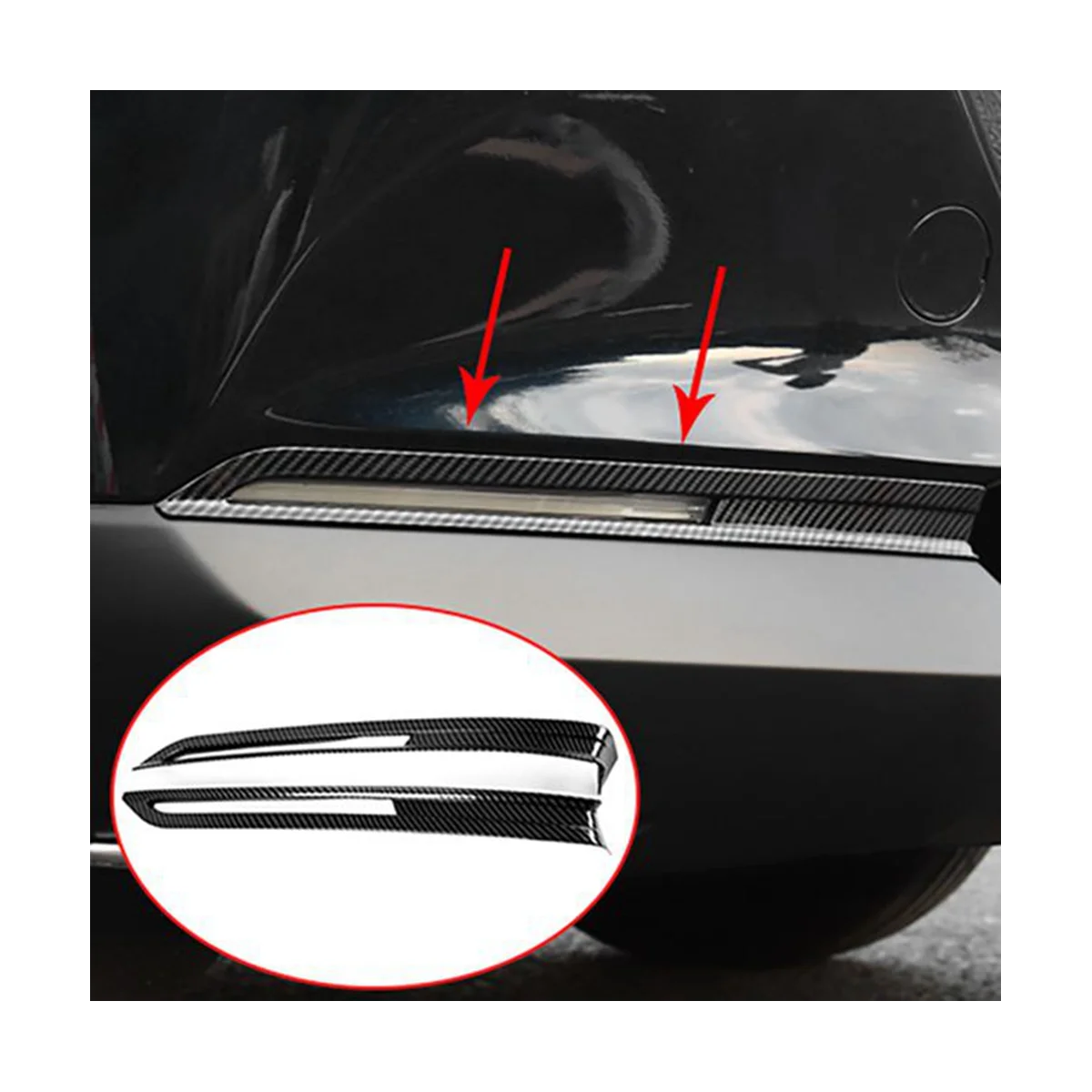 

Car Carbon Fiber Front Bumper Fog Light Lamp Frame Cover Trim for Mazda CX30 CX-30 2020 2021