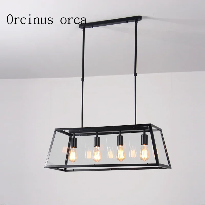 Промышленные ветровые ретро лофт железные стеклянные коробки люстры