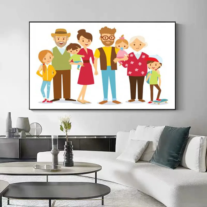 

Best Gift for Friends and Family Canvas Painting Wall Art Picture Custom Poster Printing Big Group Photo Family Photo Home Decor