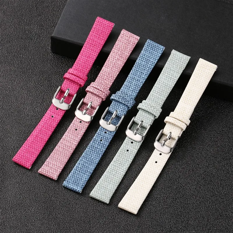 Нейлоновый мягкий тонкий кожаный ремешок для часов яркий джинсовый Macarone