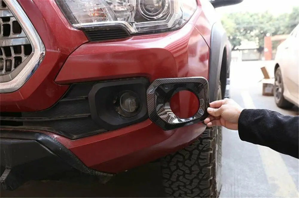 Углеродное волокно ABS передняя противотуманная фара панель Крышка для Toyot @ Tacom