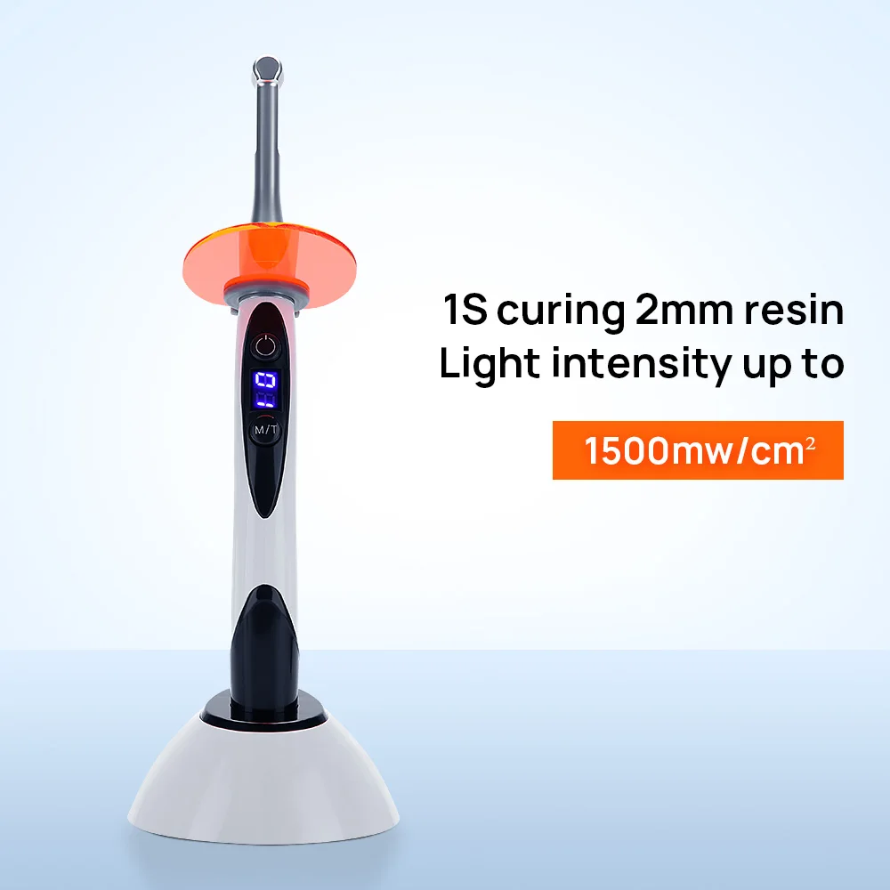 LED Dental Photopolymerizer 1 Second Cure 2mm Resin Curing Light Dental Hardcore Metal Head 3 Output Modes Dentistry Tools